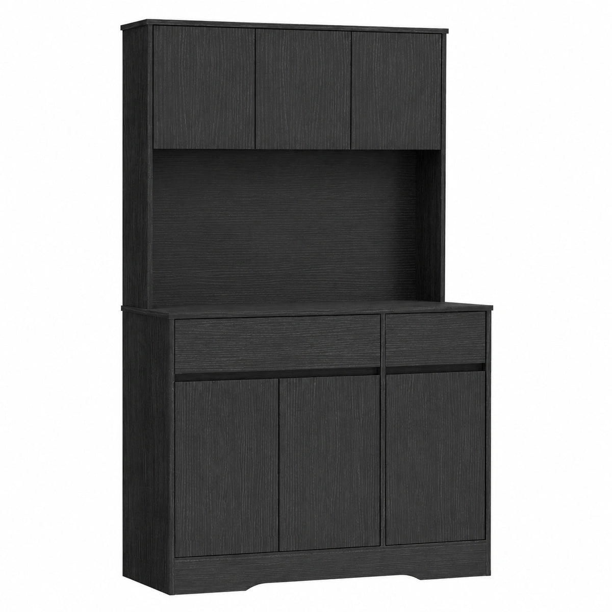 Küchenschrank – 100 × 38 × 180 cm, moderner Stil, mit mehreren Türen, mit Ablagen, Schwarz