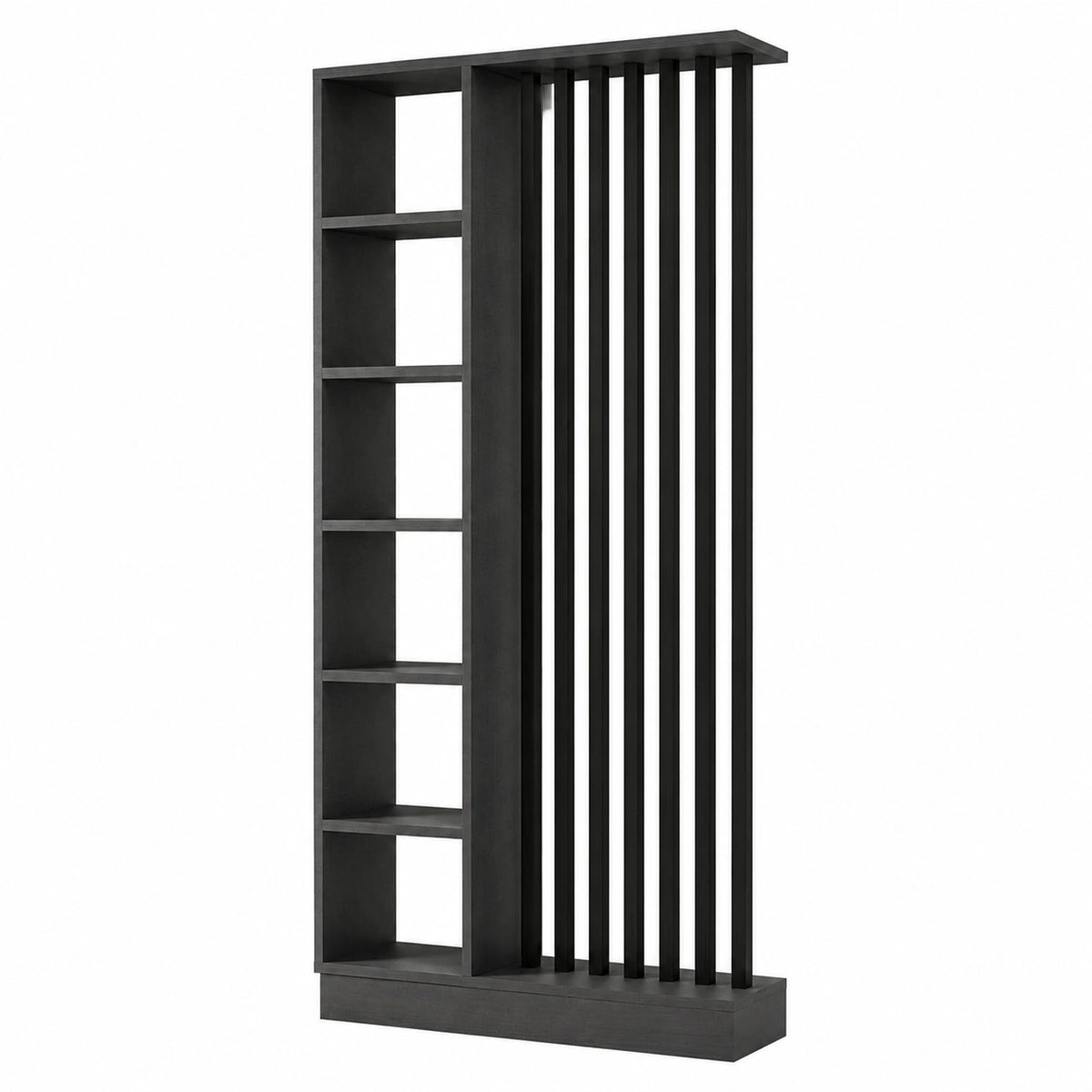 Regal – 100 cm, aus Holz, Grau und Schwarz