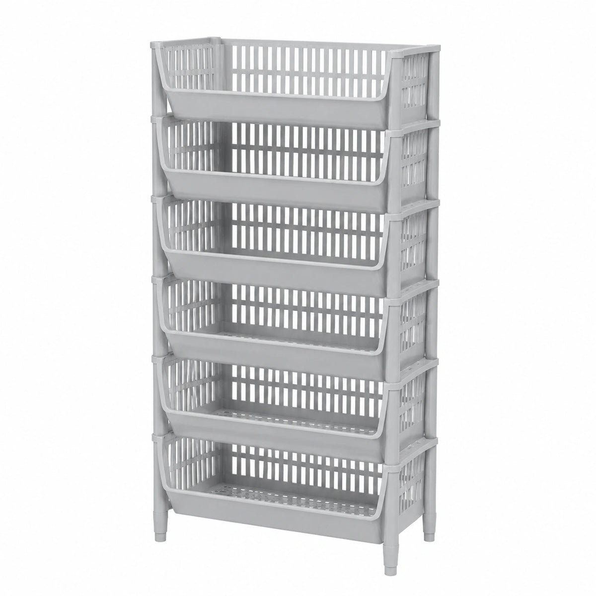 Regal – 110 cm, stapelbar, modular, aus Kunststoff, Grau