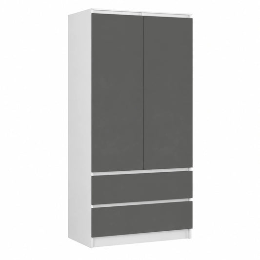 Kleiderschrank – 90 cm, minimalistischer Stil, mit Schubladen, für Schlafzimmer