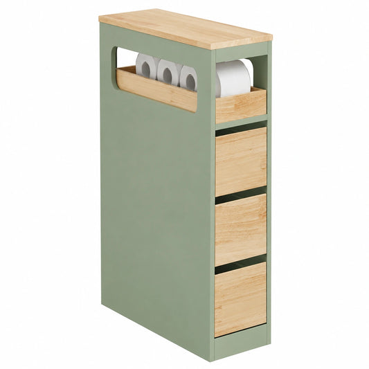 Badezimmerschrank – 65 × 23 × 82 cm, mit Schubladen, mit Rollen, für Badezimmer