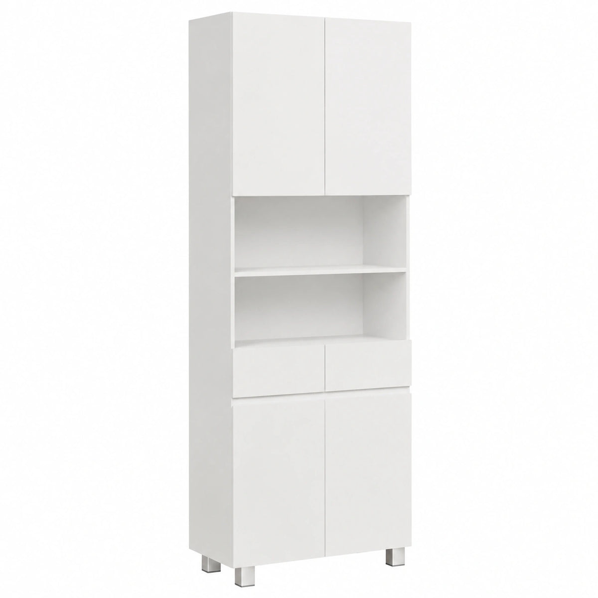 Badezimmerschrank – 30 × 60 × 180 cm, mit Schubladen, mit mehreren Türen, mit Ablagen, für Esszimmer und Wohnzimmer