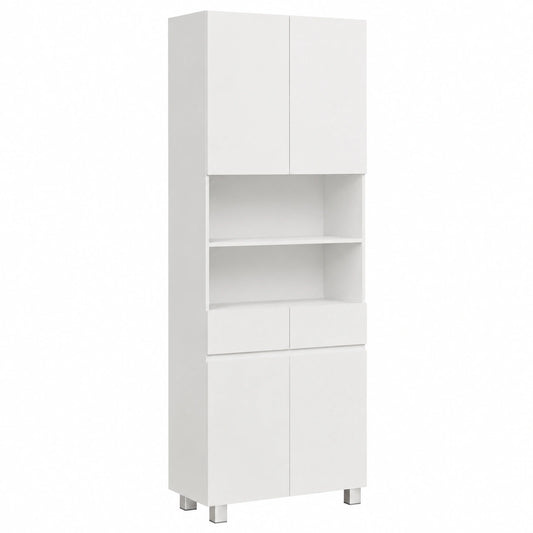Badezimmerschrank – 30 × 60 × 180 cm, mit Schubladen, mit mehreren Türen, mit Ablagen, für Esszimmer und Wohnzimmer