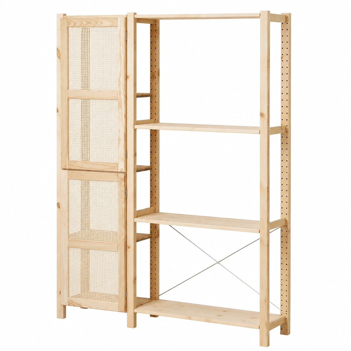 Regal – 134 × 30 × 179 cm, aus Kiefernholz