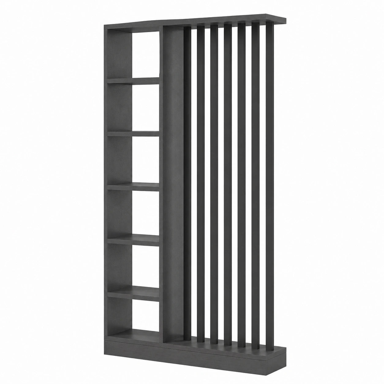 Raumteiler – 100 cm, mit Ablagen, freistehend, Grau und Schwarz, für Schlafzimmer und Flur