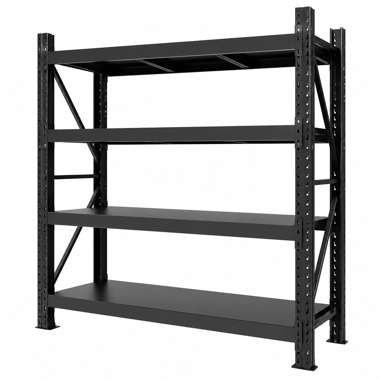 Regal – 200 × 200 × 60 cm, aus Metall, Schwarz