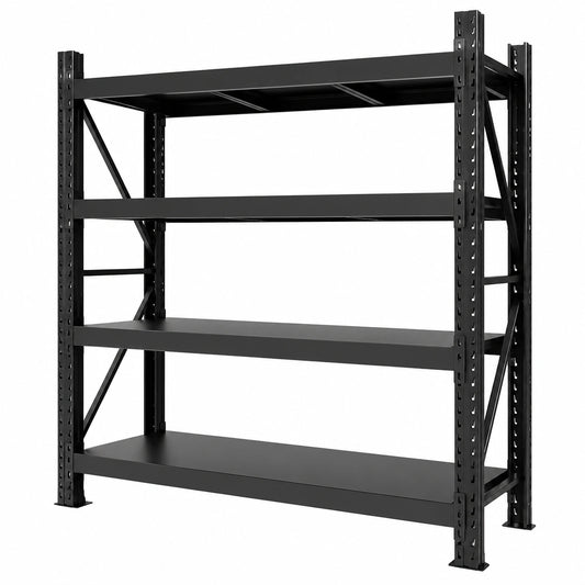 Regal – 200 × 200 × 60 cm, aus Metall, Schwarz