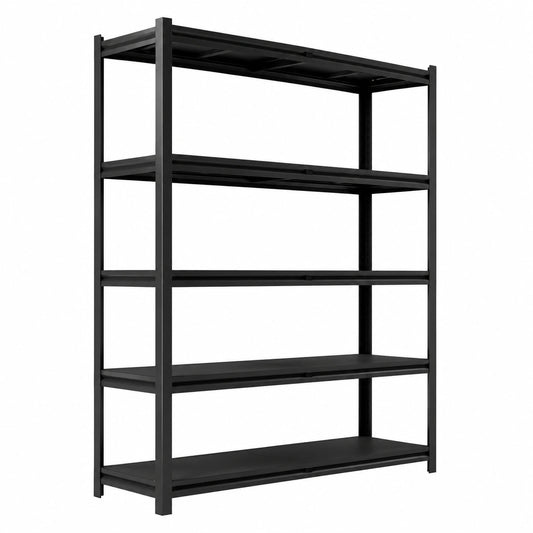 Regal – 180 × 150 × 40 cm, aus Stahl und Metall, Schwarz