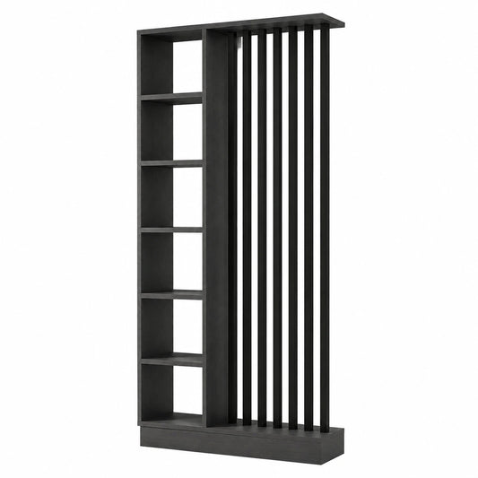 Regal – 100 cm, aus Holz, Grau und Schwarz