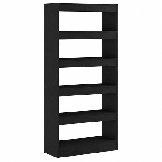 Regal – 80 × 30 × 198 cm, aus Holzwerkstoff, Schwarz