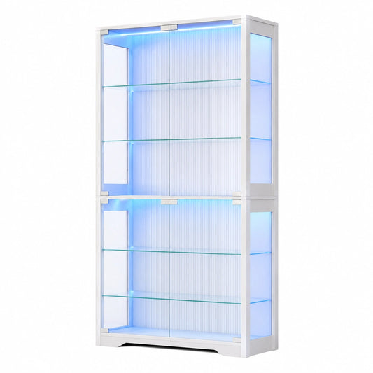 Vitrine – mit LED-Beleuchtung, für Wohnzimmer, Schlafzimmer und Büro
