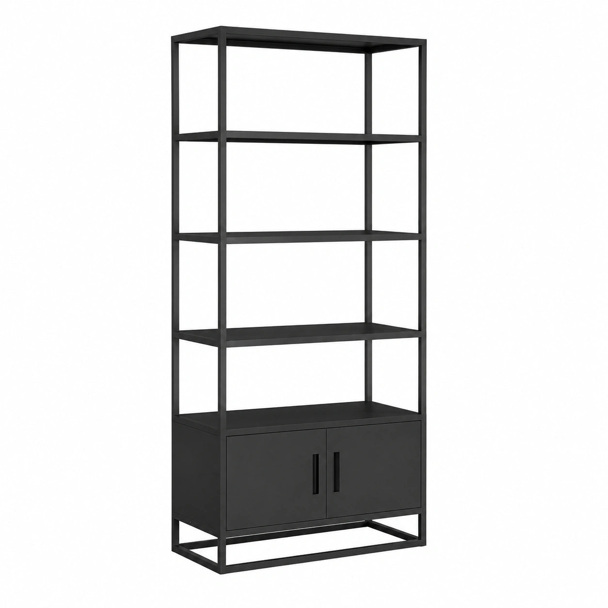 Bücherregal – 80 × 40 × 180 cm, aus Stahl, Schwarz, für Wohnzimmer und Büro