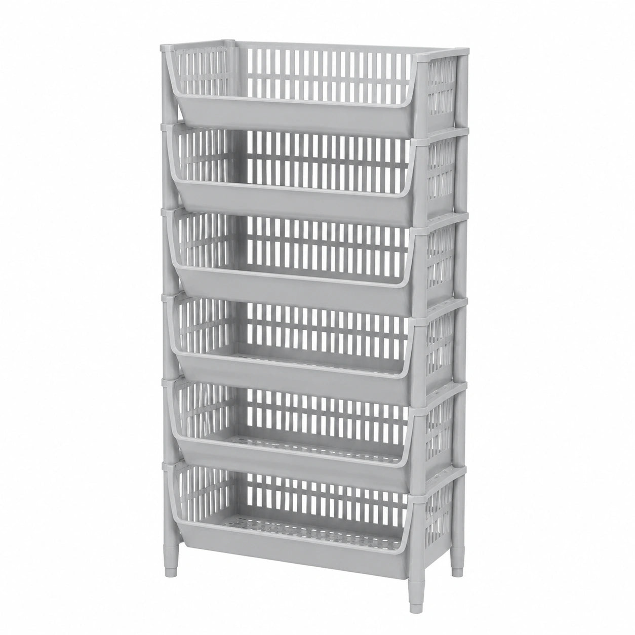 Regal – 110 cm, stapelbar, modular, aus Kunststoff, Grau