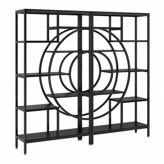 Bücherregal – 179 cm, freistehend, Schwarz, für Wohnzimmer