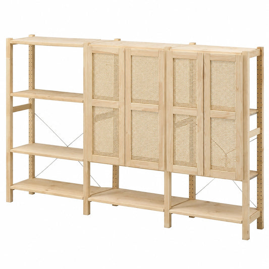 Regal – 259 × 30 × 124 cm, aus Kiefernholz